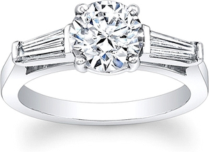 Tapered Baguette Diamond Engagement Ring