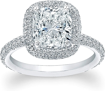 Micro pave moissanite on sale ring