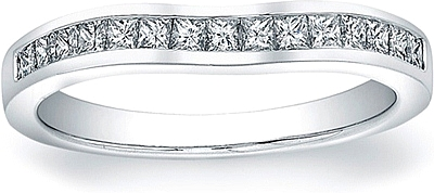 Channel princess cut hot sale wedding band