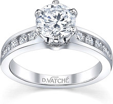 Vatche Channel Set Six Prong Diamond Engagement Ring