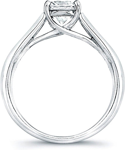 106 - Vatche Channel-Set X Prong Tapered Diamond Engagement Ring 
