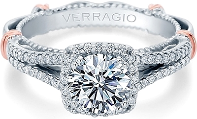 Verragio Halo Split Shank Engagement Ring