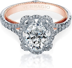 Verragio Split Shank Pave Halo Diamond Engagement Ring