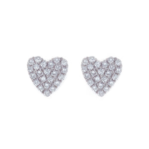 Mini heart studs featuring pave-set diamonds totaling .11ct.
Availa...